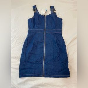 Light denim overall style dress